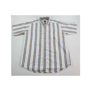 Rough Stock Panhandle Slim Mens Large Striped Short Sleeve Button Down Shirt